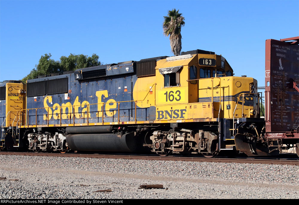 BNSF GP60 #163 on local returning to La Mirada yard.